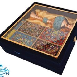 پک گلدان 25 سانتی فیروزه‌کوبی و ترمه