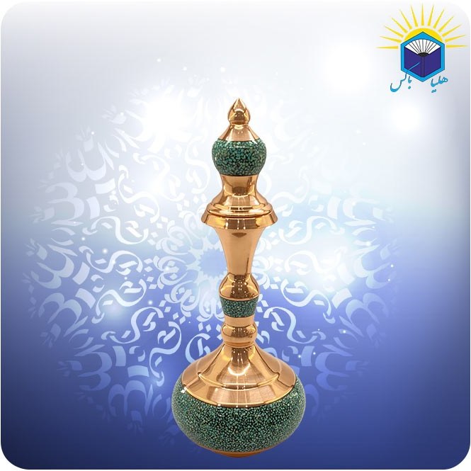 تنگ شلغمی مس و فیروزه کوب 30 سانت