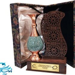 تندیس گلدان فیروزه کوبی 25 سانتی