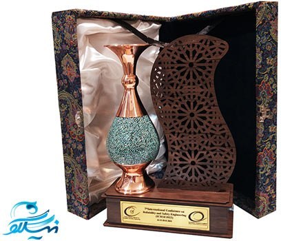 تندیس گلدان فیروزه کوبی 25 سانتی