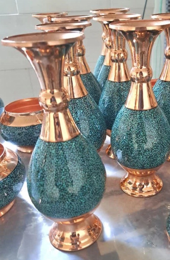 گلدان فیروزه کوبی 20سانتی