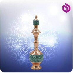 تنگ صراحی مس و فیروزه کوب 30 سانت شمائی