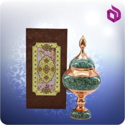 شکلات خوری مس و فیروزه کوب 20 سانت با جعبه ام دی اف گالینگور