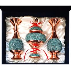 ست مسی تزیینی دکوراتیو فیروزه کوبی