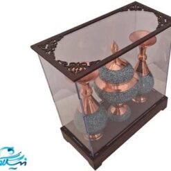 پک گلدان 20 و شکلات خوری 25 سانت فیروزه کوبی و باکس پلکسی