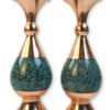 گلدان مس و فیروزه کوبی (ارتفاع 20 سانتی متر)