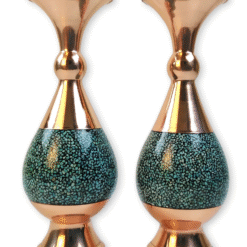 گلدان مس و فیروزه کوبی (ارتفاع 20 سانتی متر)
