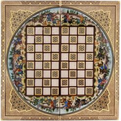 تخته نرد شطرنج ۵۰ طرح دایره برجسته نقاشی شکار
