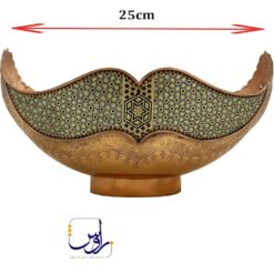 ست کشکول و سینی قلم خورده خاتم کاری