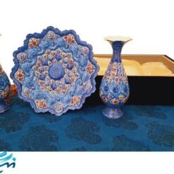 ست ظروف میناکاری روی مس