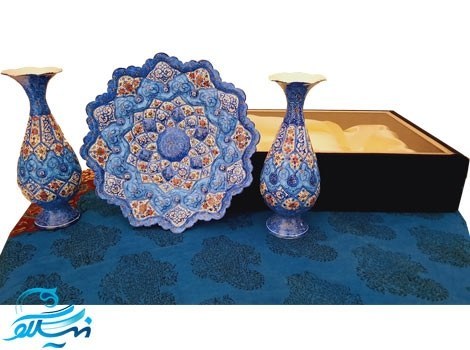 ست ظروف میناکاری روی مس