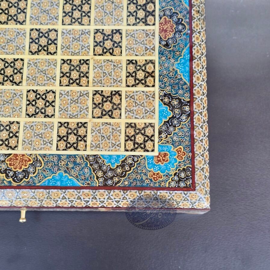 صفحه شطرنج چهارگوش کشویی اسلیمی کاظمی