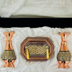 هدیه سازمانی خاتمکاری شامل گلدان و جاخودکاری
