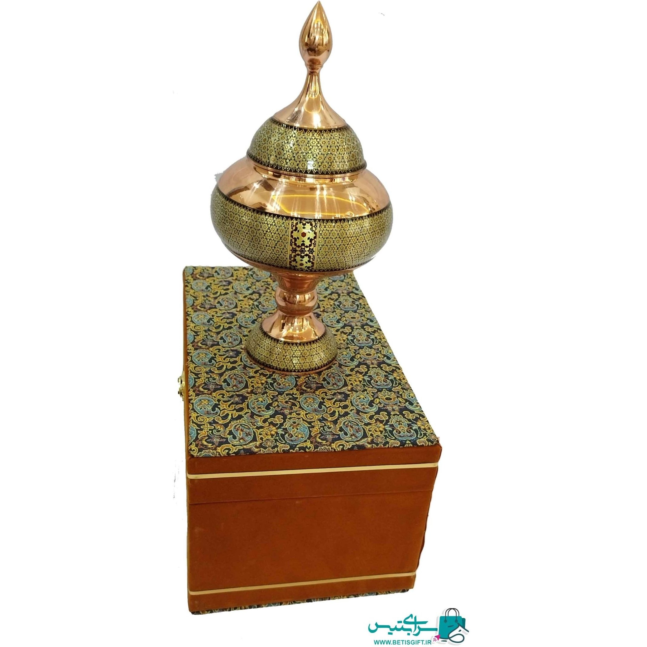 باکس هدیه شکلات خوری خاتم کاری اعلاء سایز 30 با جعبه ترمه