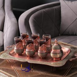 سینی چای خوری هشت نفره خاتم کاری