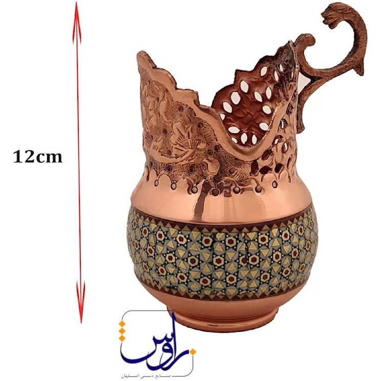 سرویس چای خوری با سینی هشت نفره مس و خاتم