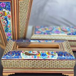 ست سه تکه سطل خاتم و گل و مرغ کاظمی