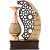 تندیس گلدان مس و خاتم 20 سانتی طرح مهر و ماه