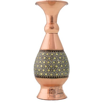 گلدان مس و خاتم 16 سانتی