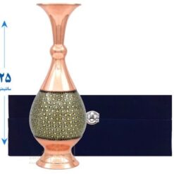 گلدان کادویی مسی خاتم کاری اندازه 25 سانتیمتر