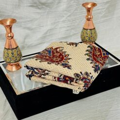 ست صنایعدستی اصفهان(گلدان خاتمکاری + رومیزی قلمکار + جعبه مخمل)