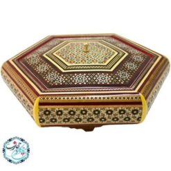 شکلات خوری خاتم کاری ۶ ضلعی