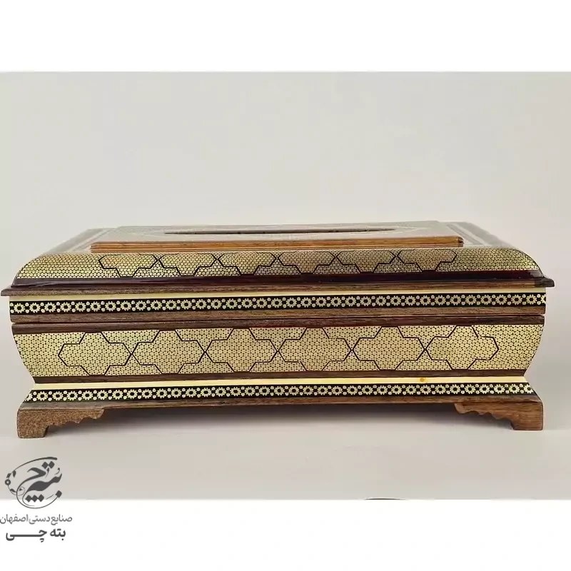 جعبه دستمال کاغذی و کارد و چنگال خاتم کاری صلیبی
