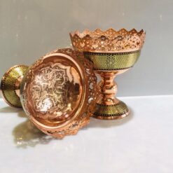 کاسه اجیل خوری مس و خاتم