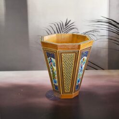 سطل خاتم کاری گل و مرغ کاظمی