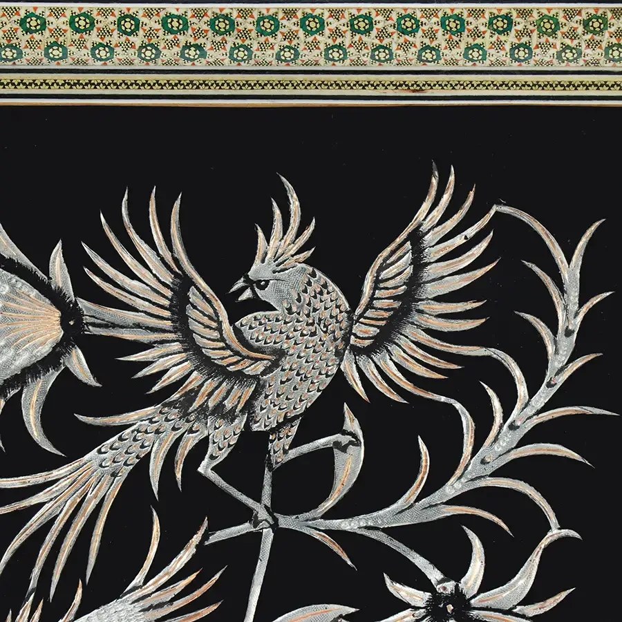قاب دوگل خاتم تخمه دار قلم زنی 30×40