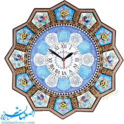 ساعت خاتم کاری 42 سانتیمتری با نقاشی گل و مرغ
