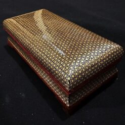 جعبه خاتمکاری طرح کهکشانی با قاب مشکی بغلکاس.
