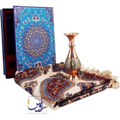 ست گلدان صراحی خاتم و سفره قلمکار با جعبه طرح مینا