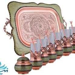 سرویس چای خوری مس و خاتم کاری