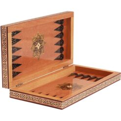 تخته نرد شطرنج ۳۰ خاتم کاری داخل راش نقاشی اسلیمی