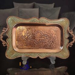 سرویس چای خوری دو نفره خاتم کاری گل و مرغ