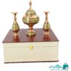 ست هدیه جفت گلدان 20 خاتم کاری اعلاء و شکلات خوری ارتفاع 30 به همراه جعبه هدیه