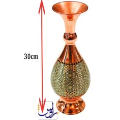 پک هدیه گلدان 30 خاتم کاری با جعبه پلکسی