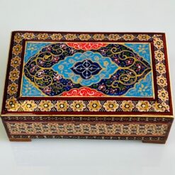 جعبه جا جواهری خاتم و نقاشی تذهیب