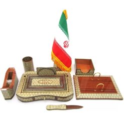 ست خاتم کاری لوازم اداری رومیزی مجموعه 8 عددی