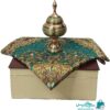 ست هدیه شکلات خوری خاتم کاری اعلاء و رومیزی ترمه یزد