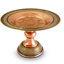 شیرینی خوری مس و خاتم 25 سانتی