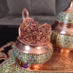 سرویس چای خوری دو نفره خاتم کاری گل و مرغ