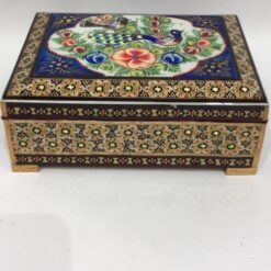 جعبه جا جواهری خاتم و گل مرغ