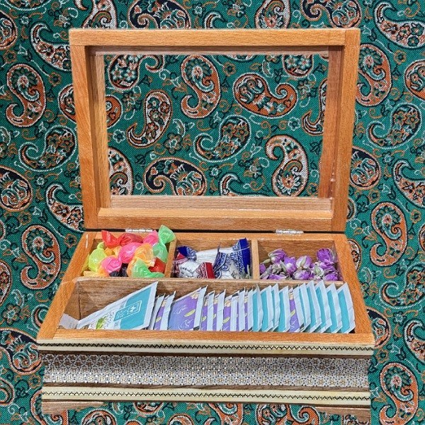 جعبه تی بگ خاتم کاری متوسط | مناسب پذیرایی.