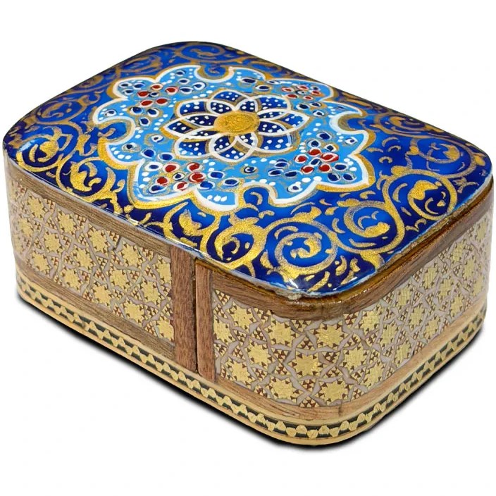 جعبه جواهر خاتم کاری طرح پارمیس کد 10342