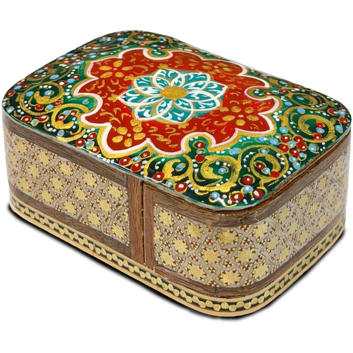 جعبه جواهر خاتم کاری طرح ارمغان کد 10339