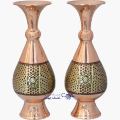 گلدان مس و خاتم 20 سانتی کد sk21