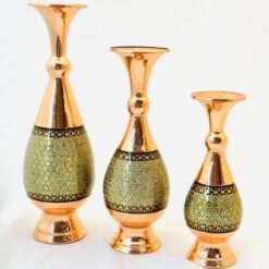 گلدان صراحی مس و خاتم ( سایز 25)