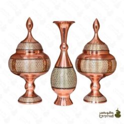 ست ظروف دکوری خاتم کاری مس و پرداز